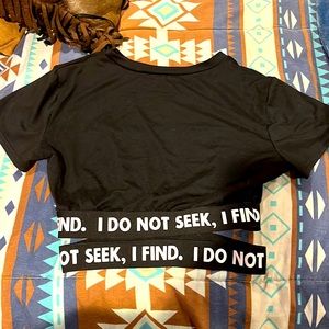 Black crop to with elastic waist band